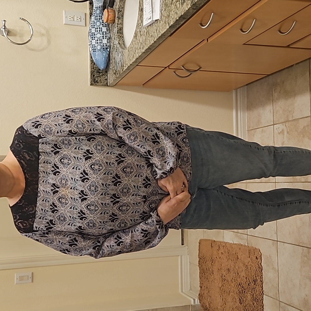 Navy Blue long sleeve blouse